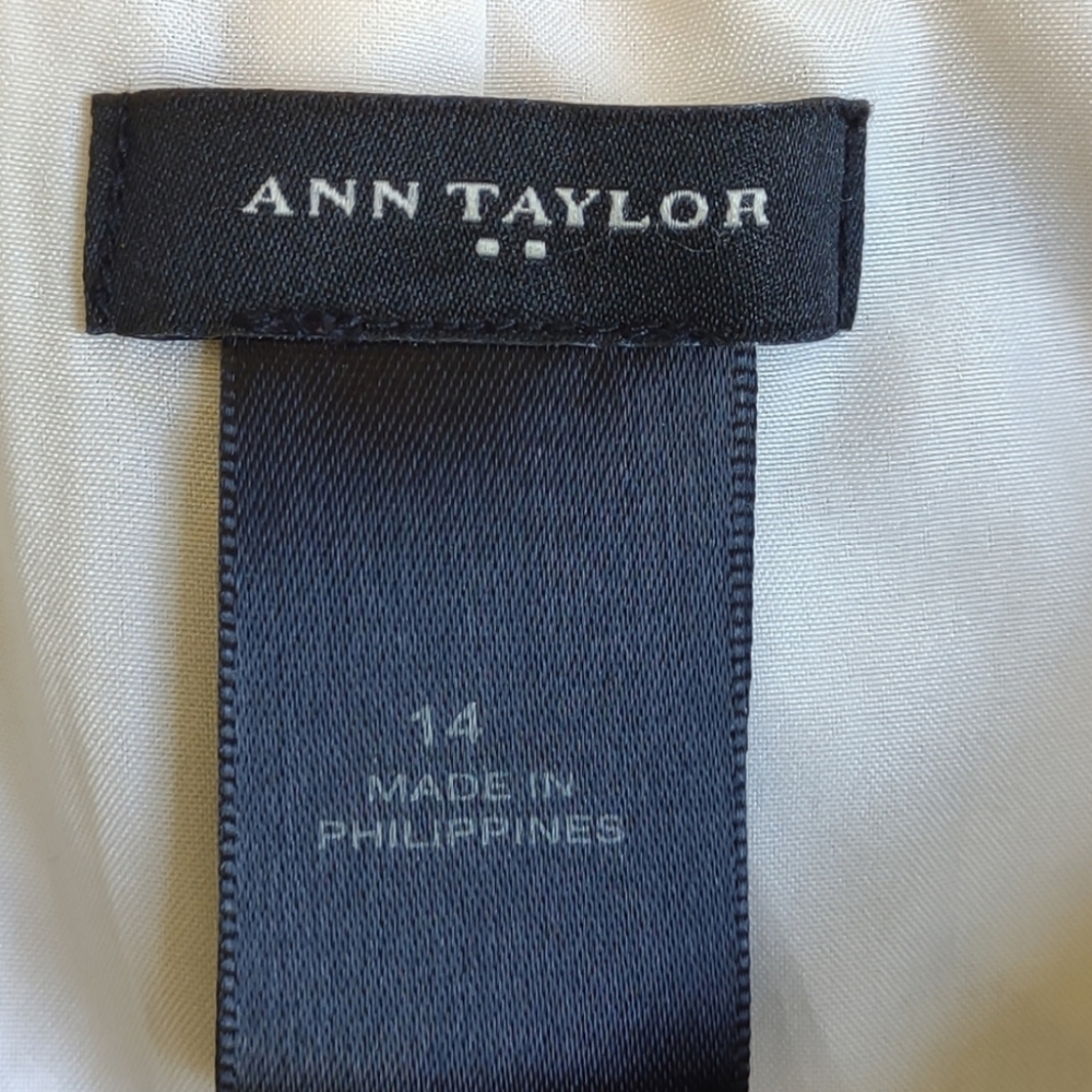 ANN TAYLOR Skirt 14 Plaid Black White - Picture 4 of 7